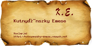 Kutnyánszky Emese névjegykártya